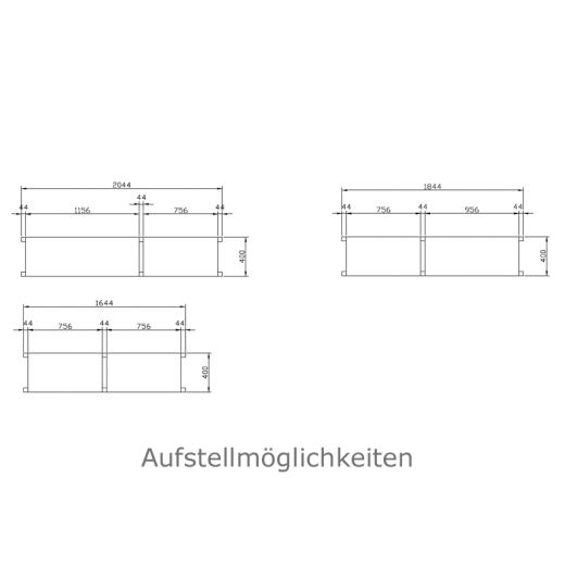 Edelstahl Regalboden - Regaltiefe 400 mm - Breite 1156 mm