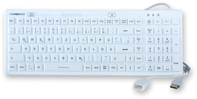 Meditast T1BLW Silikontastatur, IP68, USB, weiß