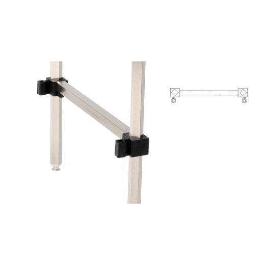 Regalsprosse außen für Regalständer - Edelstahl Regalsystem - Tiefe 600 mm