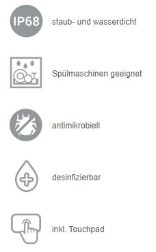 Meditast T1TPW Silikontastatur Touchpad (IP68, weiß)